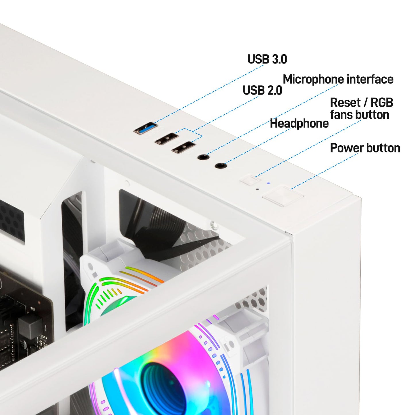 LXZ Gaming PC Desktop Ryzen 7 8700F | AMD Radeon RX 7650GRE 8GB | 32GB DDR5 RAM | 1TB SSD | High-End Tower Computer(White)