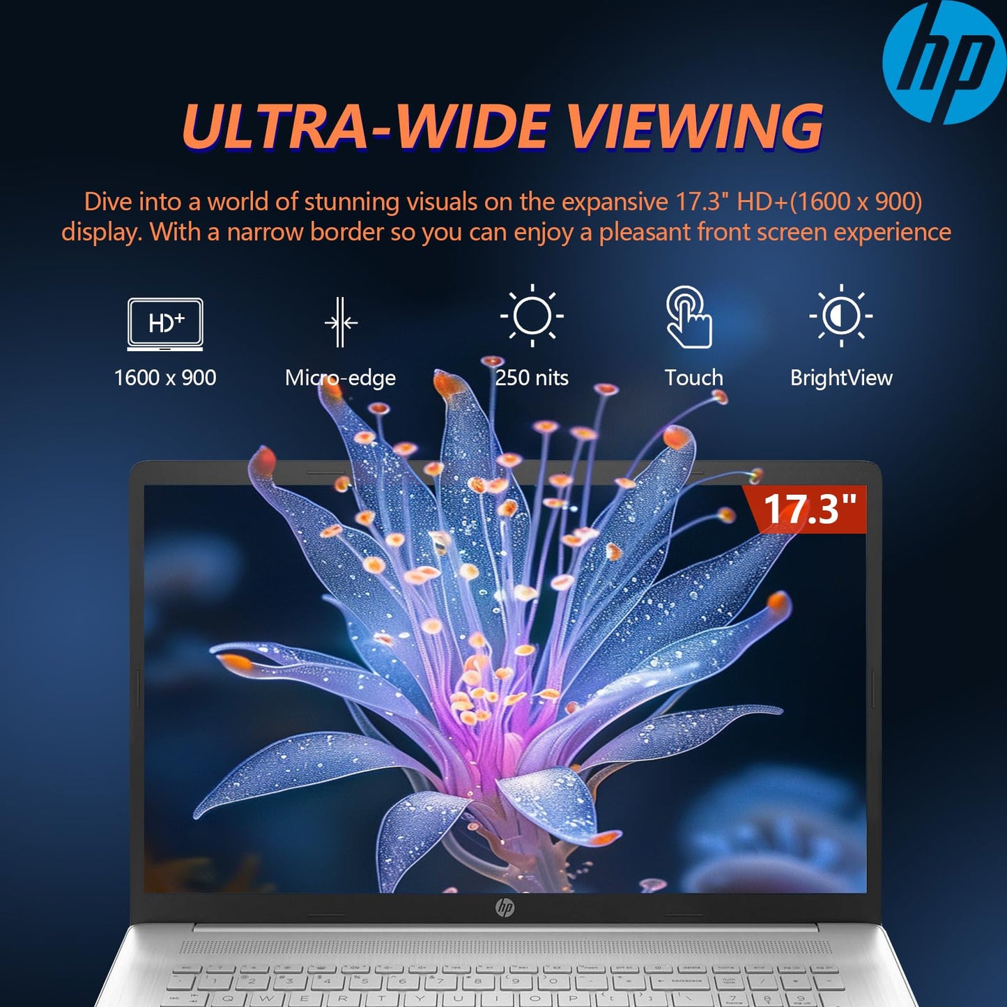HP 17.3 Touchscreen Laptop Computer, 17 inch Laptop Touch Screen HD+, Intel Core i5 (10-Cores), Windows 11 Pro Lifetime Office, Backlit Keyboard, 10-Key Number Pad, Fingerprint | 64GB RAM 2TB SSD