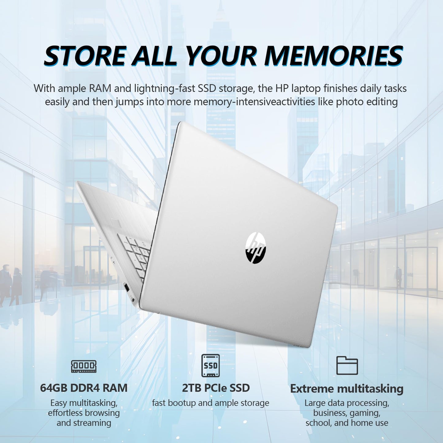 HP 17.3 Touchscreen Laptop Computer, 17 inch Laptop Touch Screen HD+, Intel Core i5 (10-Cores), Windows 11 Pro Lifetime Office, Backlit Keyboard, 10-Key Number Pad, Fingerprint | 64GB RAM 2TB SSD