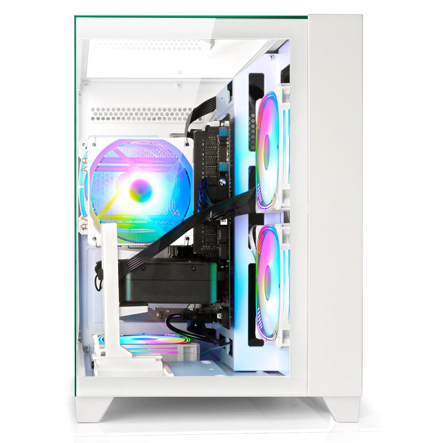 LXZ Gaming PC Desktop Ryzen 7 8700F | AMD Radeon RX 7650GRE 8GB | 32GB DDR5 RAM | 1TB SSD | High-End Tower Computer(White)