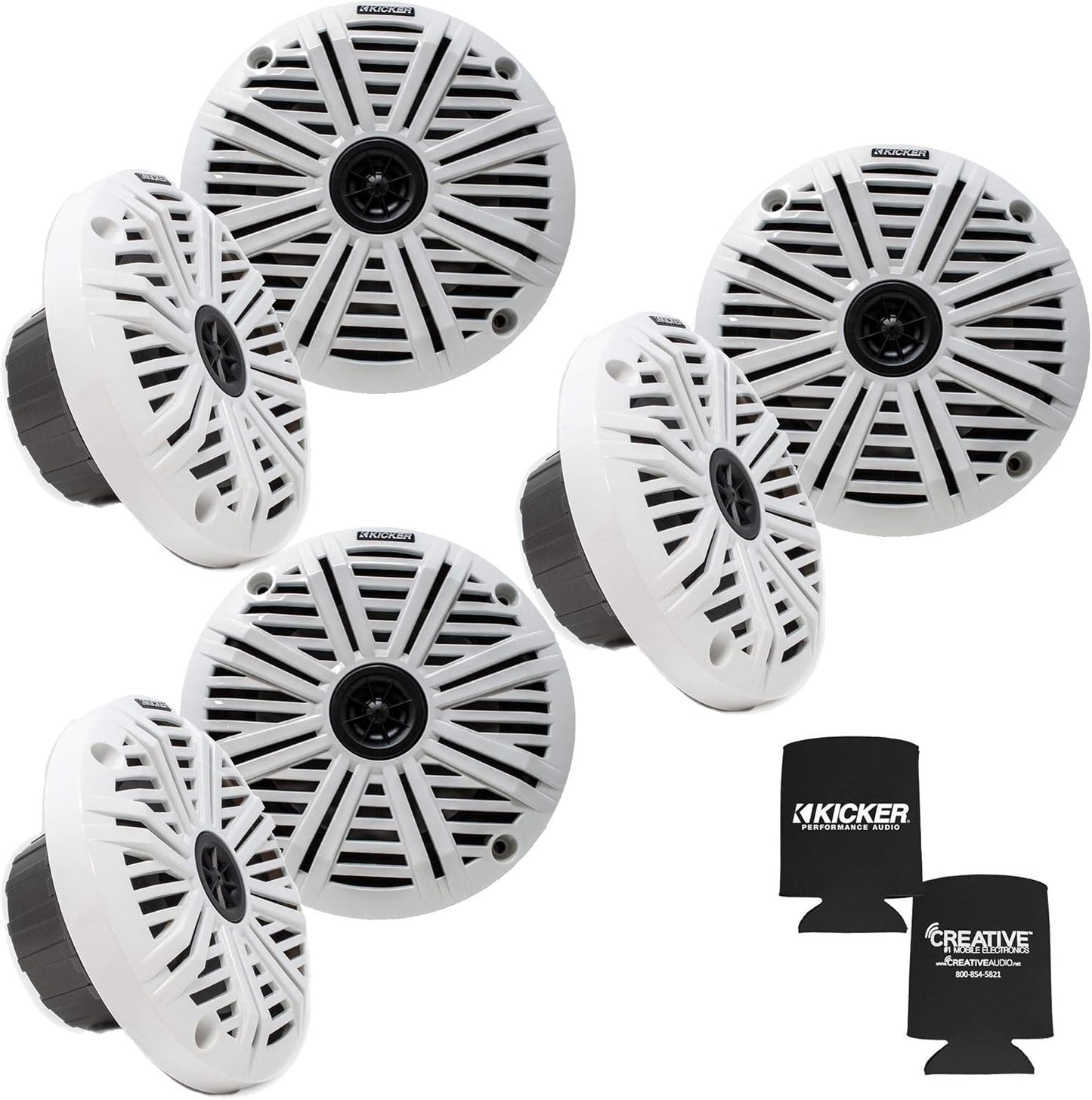 6.5" Marine Speakers (3 Pair) White Salt Water Grills OEM Replacement Speakers