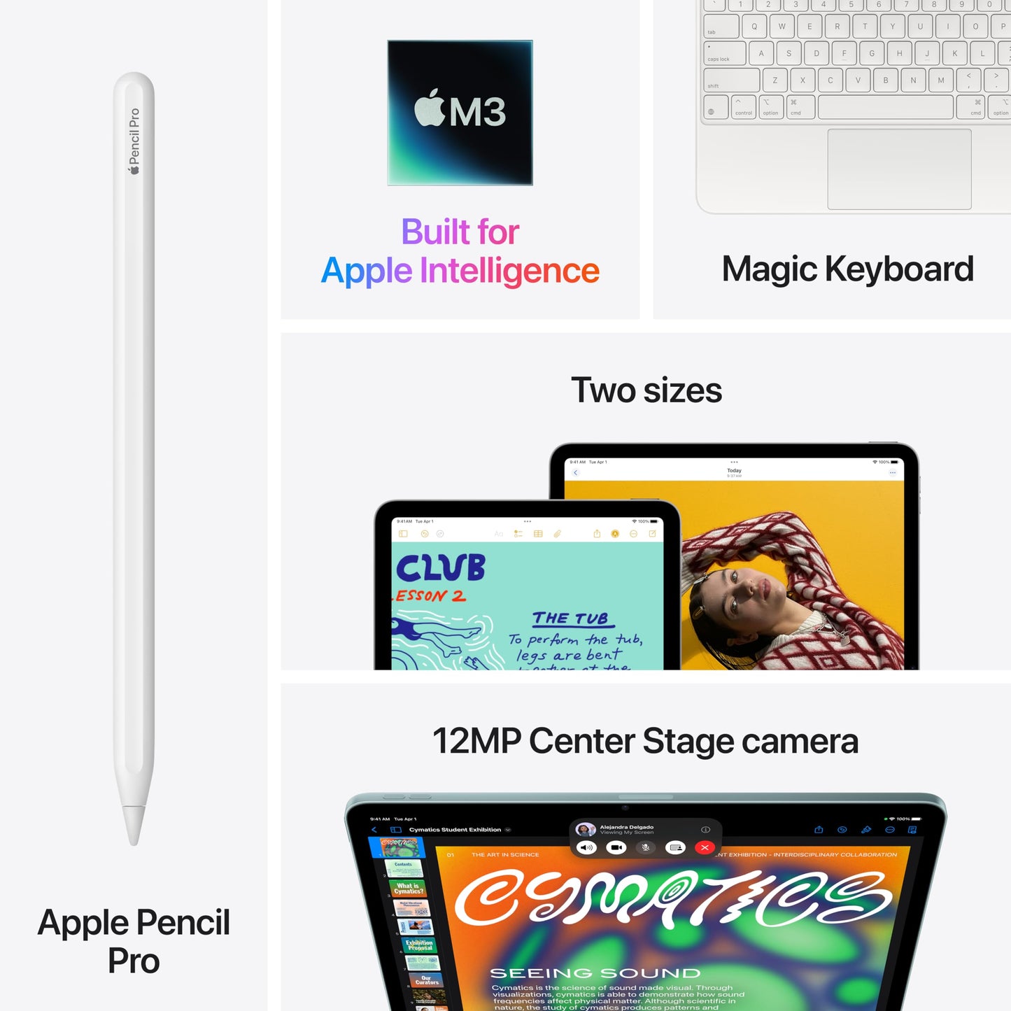 Apple iPad Air 13-inch with M3 chip Built for Apple Intelligence, Liquid Retina Display, 128GB, 12MP Front/Back Camera, Wi-Fi 6E, Touch ID, All-Day Battery Life — Purple