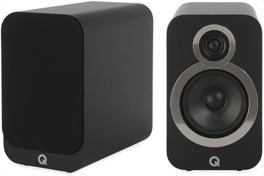 3020I Bookshelf Speakers Pair Carbon Black - 2-Way Reflex Enclosure Type, 5" Bass Driver, 0.9" Tweeter - Stereo Speakers/Passive Speakers for Home Theater Sound System