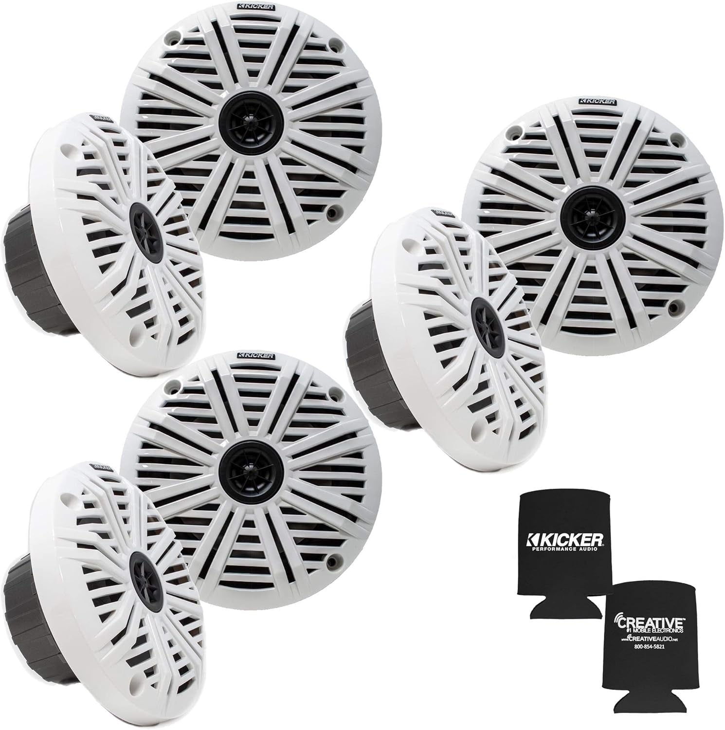 6.5" Marine Speakers (3 Pair) White Salt Water Grills OEM Replacement Speakers